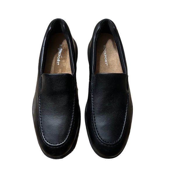 Rockport Work Black Platform Loafers Slip On Comfort Leather Shoes Size 7 - Picture 2 of 5